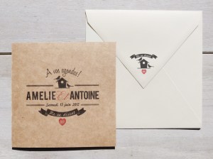 Faire-part graphique kraft Birdie compo
